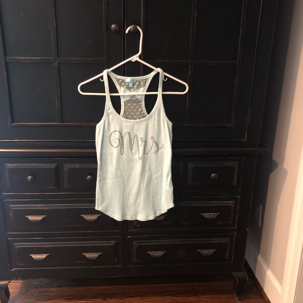 Adorable NWOT Betsey Johnson “Mrs.” Ribbed Tank